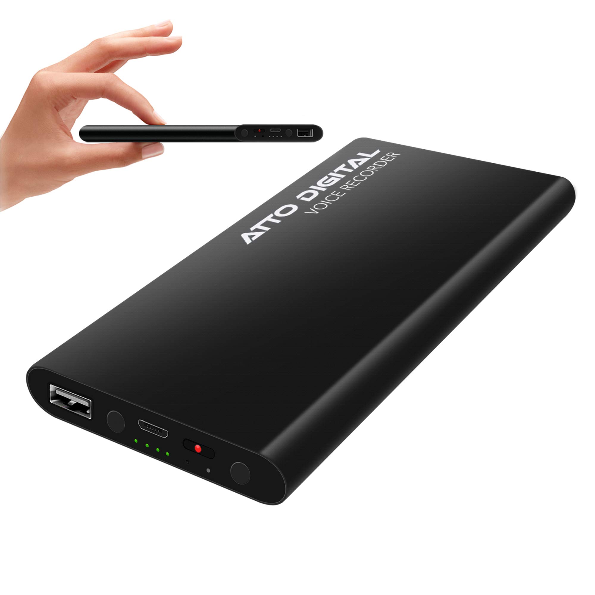 Voice Activated Recorder with Longest Battery Life, Continuous Recording up to 15 days MP3 Audio Records, PoweRec - by aTTo Digital