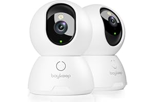 BoyKeep 2K Cameras for Home Security, 2-Pack Indoor Camera with Night Vision, Pet Camera Indoor with Phone App, Motion Detect