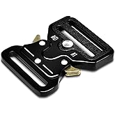 ManTangSun 1-1/2 Inch Tactical Buckle Replacement, Metal Heavy Duty Tactical Belt Buckles for Webbing Nylon Strap, Dog Collar, Harness Military Buckle Backpack Clip Hardware, Black