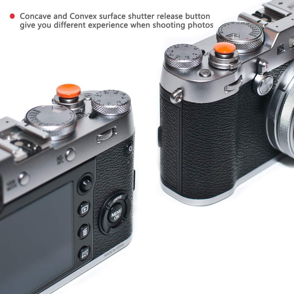 VKO Orange Metal Soft Shutter Release Button,Delicate Camera Shutter Button 11mm Concave 10mm Convex Surface(2 Pack) - Image 5
