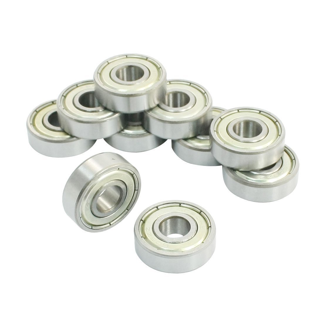 DollaTek 10 Pcs 608ZZ Double Metal Shields Deep Groove Ball Bearings 8x22x7mm