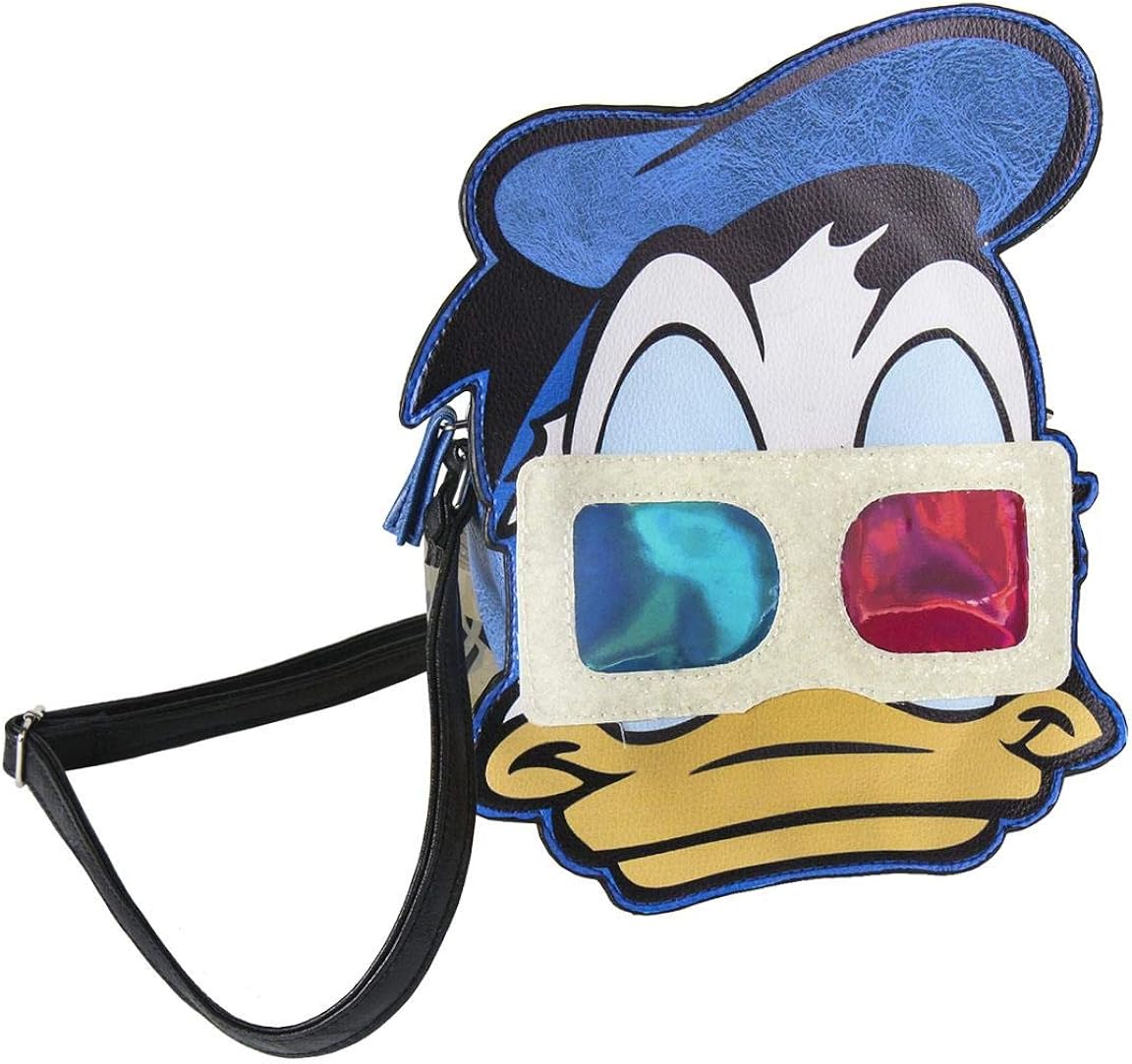 ARTESANIA CERDA Disney Donald 3D Shoulder Bag, Unisex Adult, Blue (Blue), 5 x 14 x 18 cm (W x H x L), 18.0 X 14.0 X 5.0 CM