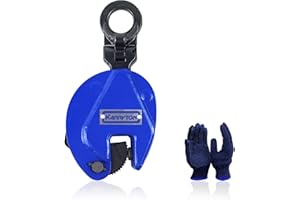 KARRYTON Vertical Plate Clamp, 0.8Ton/1760LB Working Load, Jaw Opening 0.6IN, Industrial Steel Plate Clamp, Sheet Metal Lifting Clamp, Plate Lifting Clamp for Lifting and Transporting (0.8T) Blue