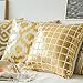 Miulee Pack of 4, Gold Stamping Soft Soild Decorative Outdoor Square Throw Pillow Covers Set Cushion Case for Sofa Bedroom Car 18 x 18 Inch 45 x 45 Cm