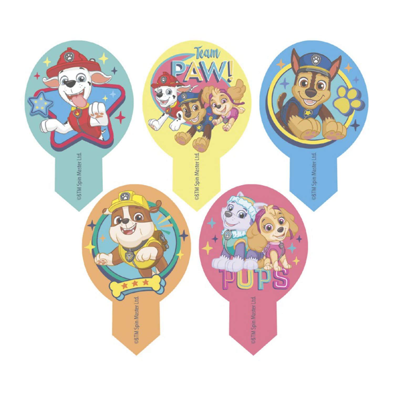 Dekora - Dekora Pin Edible Decoration for Cakes, Cupcakes or Children's Birthday Cakes - 10 Paw Patrol Edible Wafers - Size 6.5x4 cm