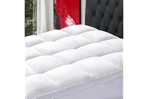 SOPAT Mattress Topper Queen Size Extra Thick Mattress Pad 8-21" Deep Pocket Soft Down Alternative Fill Mattress Protector Pillow Top Mattress Cover (60x80 Inches, White)