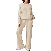 PINSPARK Two Piece Sets for Women Sweatsuit Drawstring Cargo Jogger Sets with 4 Pockets 2025 Airport Outfits Fall Tracksuit