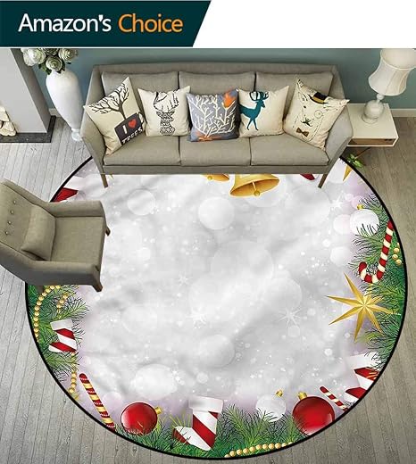 Amazon De Rugsmat Weihnachts Teppich Rund Wendbar Fur