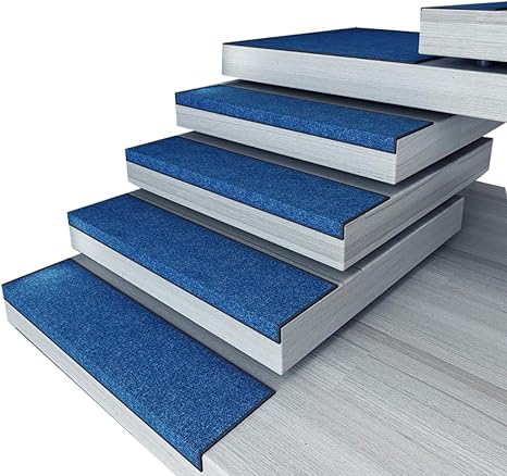 Amazon 階段の滑り止めマット防音バッチリ階段マット 3枚小さいお子様やお年寄りの転倒防止に 洗濯可能 Color 青い Size 26 75cm 廊下敷き 階段マット オンライン通販