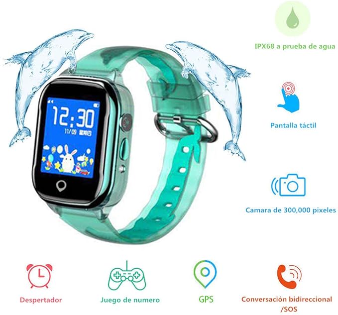 SmartWatch Niños, MUSSON Reloj Inteligente Niños, IPX68 ...
