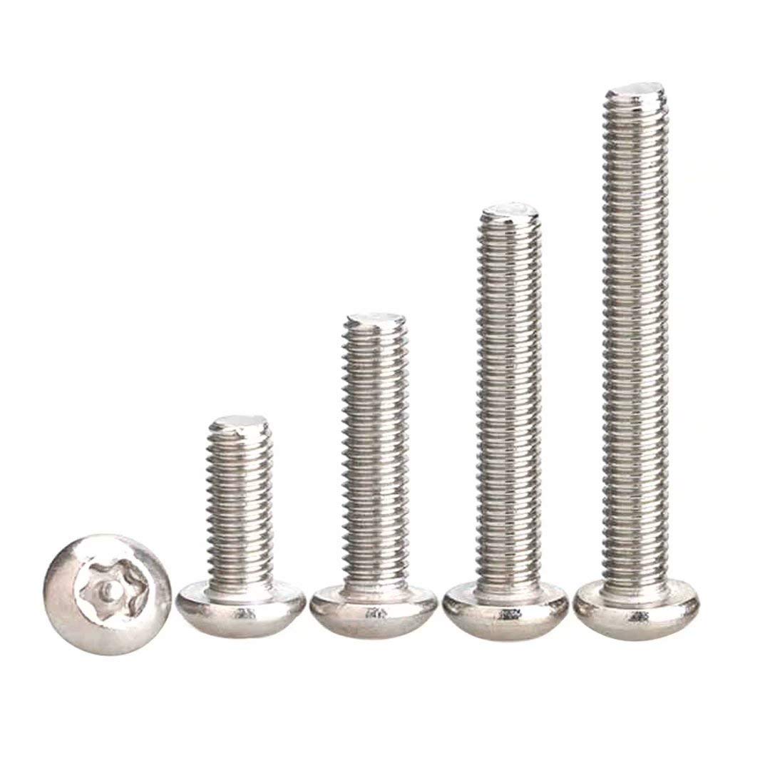 Xizonlin 5 Pcs M6 Screws 304 Stainless Steel Bolts Torx Round Head Bolts Anti-theft Screws (with column core)