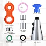 OSDUE Tap Aerator 3 Modes 22mm 24mm Adapter 360° Swivel Kitchen Bath Bubbler view 7
