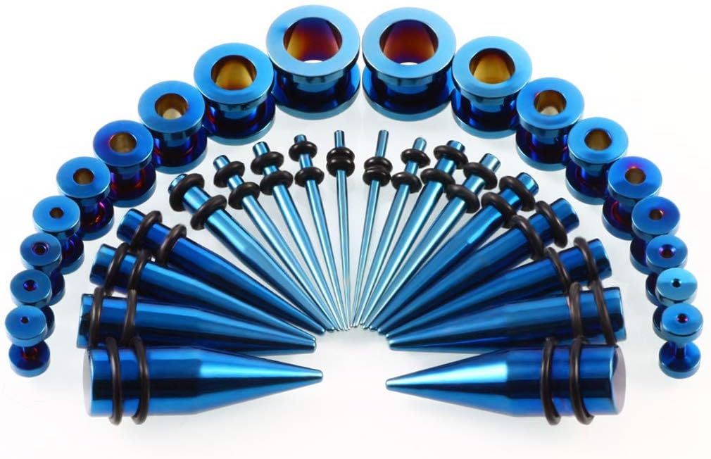 36pcs Ear Stretching Kit 14G-00G Surgical Steel Tapers Tunnels Gauges Set for Starter Women Men Expanders Body Piercing Jewelry…