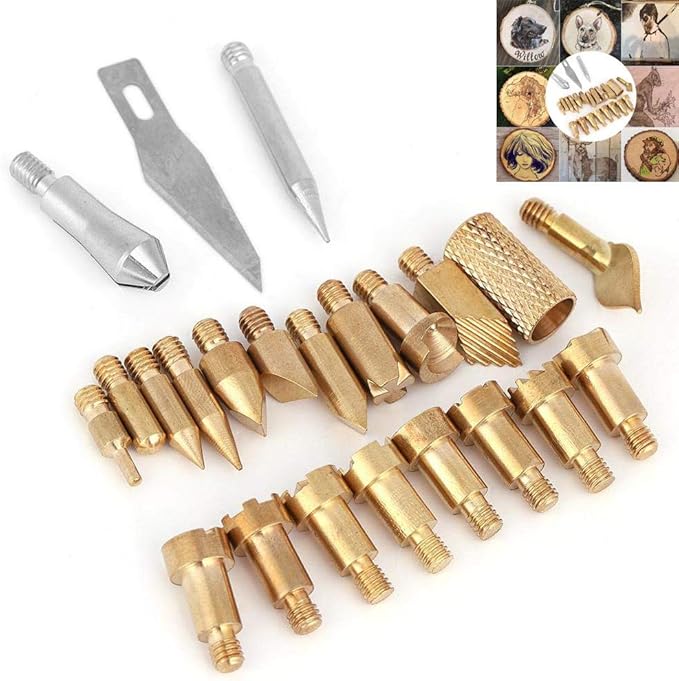 Wood Burning Pen Tips, 23 Pieces Full Set Wood Burning