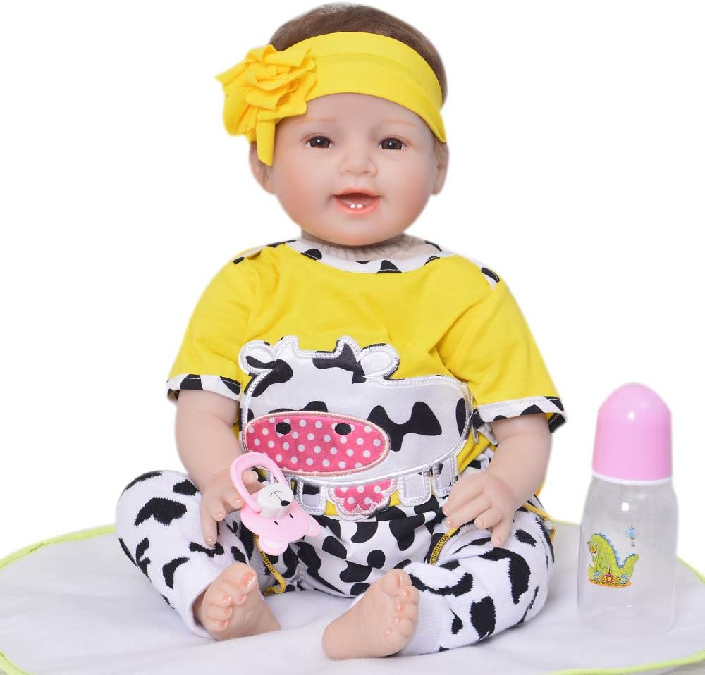 Prezzo LVYE1 Bambole Appena Nate Sorridenti Reali in Vinile Morbido in Silicone Rinato Bambole Neonate per Ragazza 22 '' Reborn Baby Toys Regali di Moda per Bambini in Stoffa Offerte