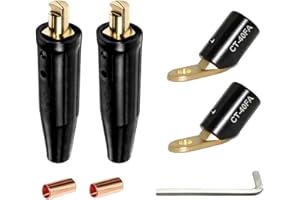 JZWELD 2PCS LC-40 Welding Cable Connectors and 2PCS CT-40FA Welding Terminals, Welder Leads Quick Connector 1/0 and 2/0(50-70
