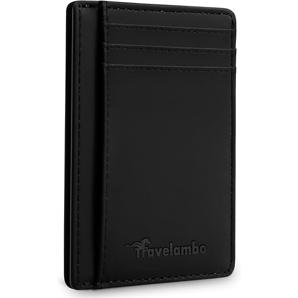 Cartera Plegable De Cuero Real Para Hombre, Con Bloqueo RFID, Bolsillo Frontal Minimalista, Delgada Y Elegante Con Ventana De Identificación En Caja De Regalo, Napa De Chocolate Negro, Minimalista