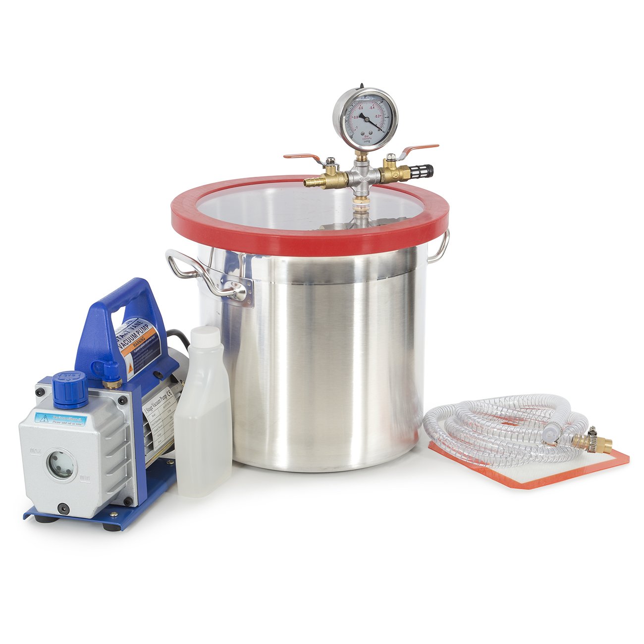 ARKSEN 3Gallon Vacuum Chamber, 4 CFM Vane Vacuum Pump Epoxy Silicone