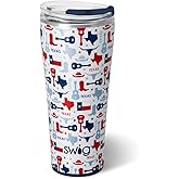 Swig Life 32oz Insulated Tumbler, Travel Coffee Tumbler with Lid, Cup Holder Friendly Travel Coffee Mug, Stainless Steel, 32 oz, Reusable Insulated Mug with Lid (Lone Star)