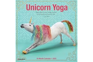 Unicorn Yoga 2025 7" x 7" Mini Wall Calendar
