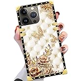 Yuning419 Case Compatible with iPhone 15 Pro Max Case,Luxury Soft TPU & Hard PC Back for Girls Women,Shockproof Protective Cover,Diamond Butterfly