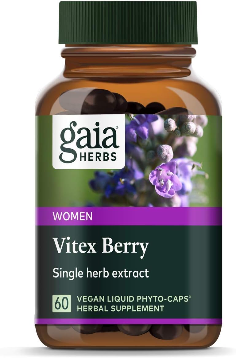 Gaia Herbs Vitex Berry, Chasteberry, Hormone Balance for Women, Vegan Liquid Capsules, 60 Count: Health & Personal Care