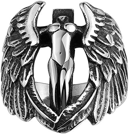 Cheo Rish Men's Vintage "Big Angel Wings" Rings,Charm Rings.