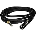 Monoprice XLR Male to 1/4in TRS Male Cable - 6 Feet, 16AWG, Gold Plated, High Fidelity and Eliminate Noise in the Recording S
