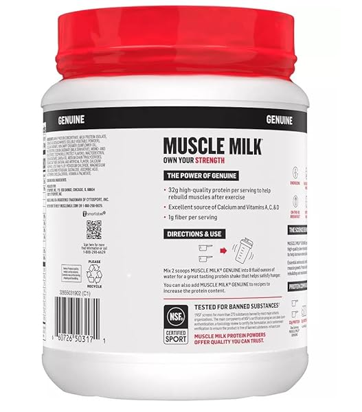 MUSCLE MILK LEAN MUSCLE VANILLA CREME PROTEIN POWDER, 1.93 POUND (PACK OF 1)