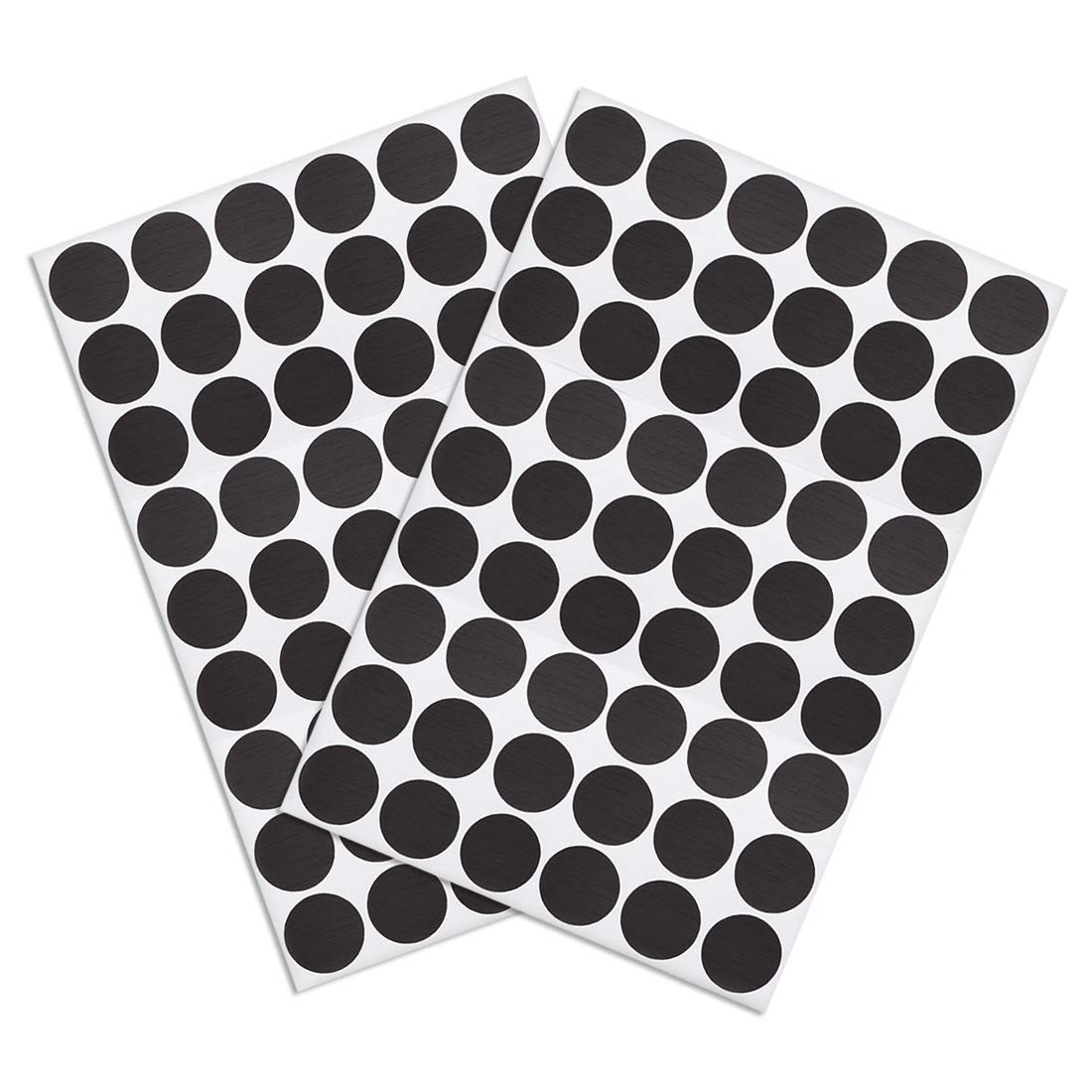 sourcing map Screw Hole Covers Stickers Textured Plastic Self Adhesive Stickers for Wood Furniture Cabinet Shelve Plate 21mm Dia 108pcs in 2Sheet Black Lines