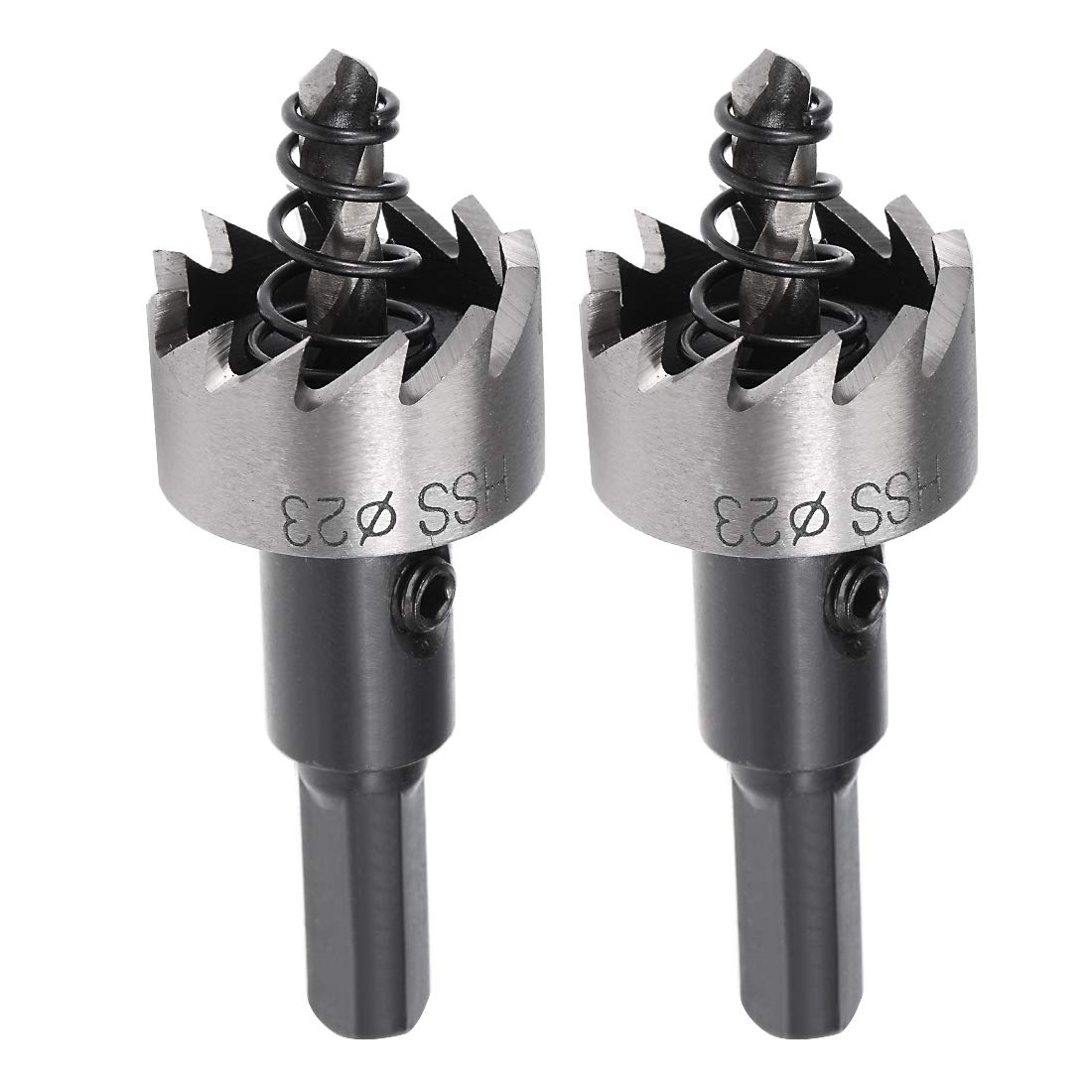 sourcingmap 2 Pcs 23mm High Speed Steel HSS Drill Bit Hole Saw Cutter for Metal Alloy Wood