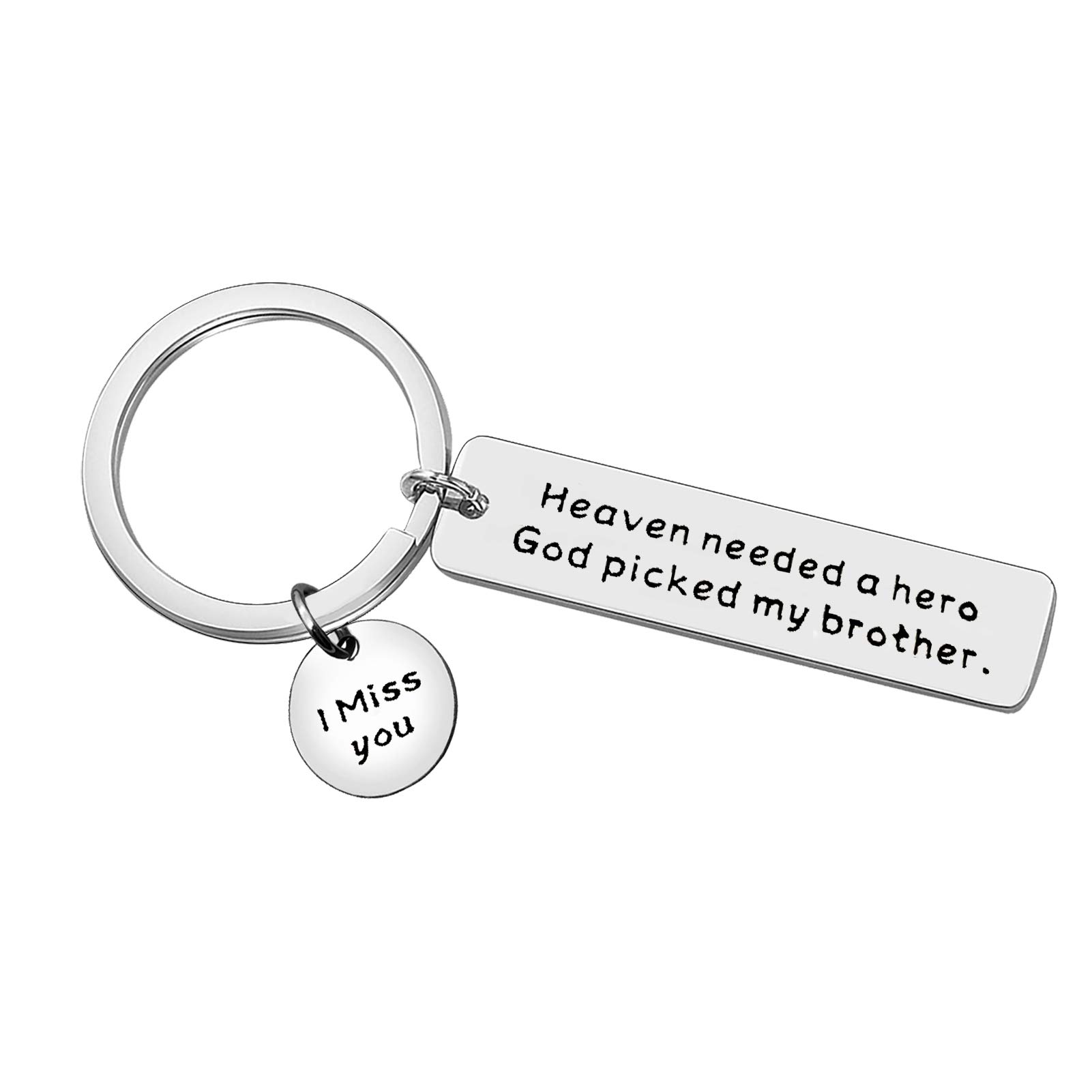 Ximalun Brother Memorial Keyring Loss of Brother Sympathy Gifts Heaven Needed a Hero God Picked My Brother Keyring Remembrance Gifts Keyring Bereavement Gifts Memorial Gifts for Brother Loss
