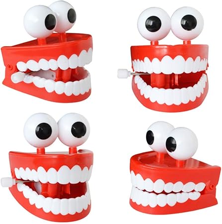 Amazon Toymytoy 4ピース ぜんまい玩具 プラスチック 目歯形 ノスタルジック 時計仕掛けおもちゃ パーティー好意 ハロウィン子供早期教育おもちゃ 7 5 6 6cm おもちゃ雑貨 おもちゃ
