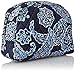 Vera Bradley Women's Cotton Large Zip Cosmetic Makeup Organizer Bag, Blue Bandana, One Size