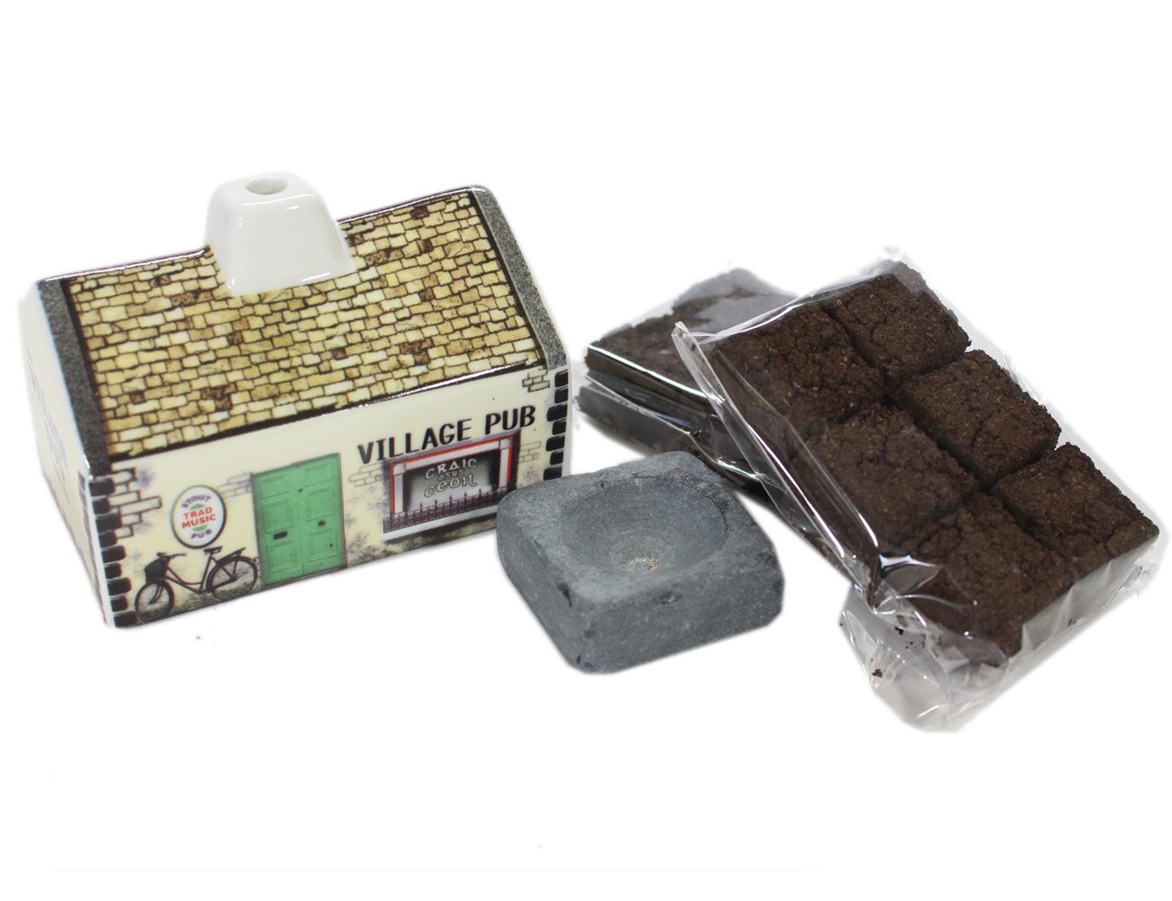 Irish Pub Turf Peat Incense Burner Set eBay