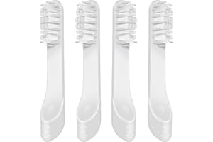 AMILKME Toothbrush Replacement Heads Compatible with Quip Sonic Toothbrush-Soft Bristle Adult Refill Toothbrush Heads, Light Gray, 4-Pack