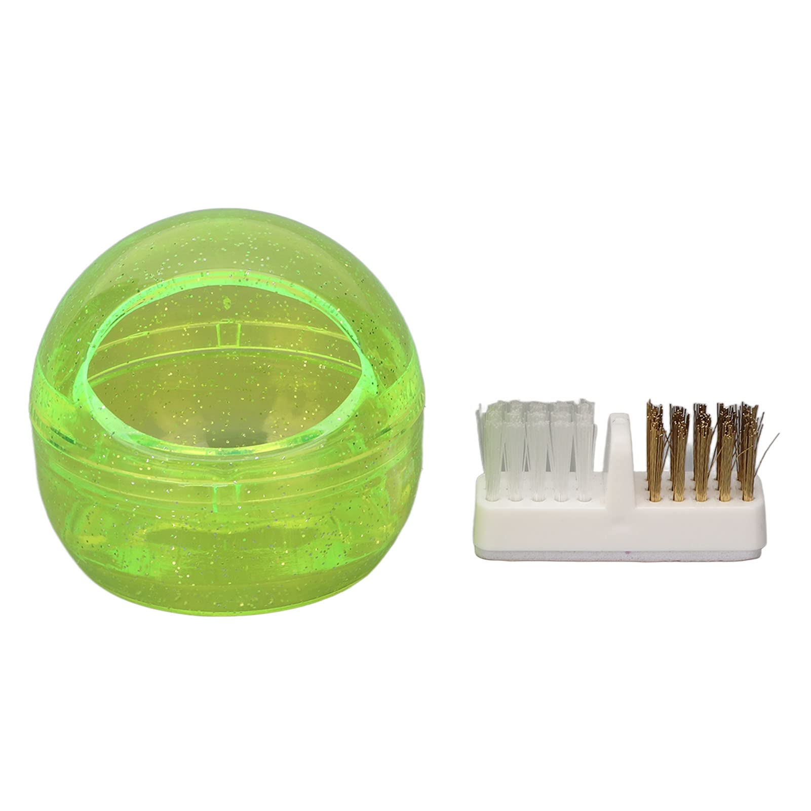 Nail Drill Bit Cleanser Brush Case, Mini Nail Cleaning Brush Box, Professional Portable Manicure Polishing Brush Box for Nail Art Beauty Salon, Polishing Manicure Tool (Yellow)