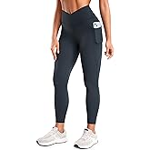 CRZ YOGA Butterluxe Womens Crossover Waist Workout Leggings with Pockets 25" - V Cross High Waist Gym Lounge Yoga Pants