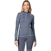 Kari Traa Smekker Half Zip Women's Base Layer Top - 100% Merino Wool Fitted Long Sleeve Knit Thermal Shirt