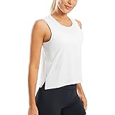 JOYSPELS Ice Silk Crop Workout Tank Tops for Women Cool-Dry Sleeveless Loose Fit Yoga Shirts