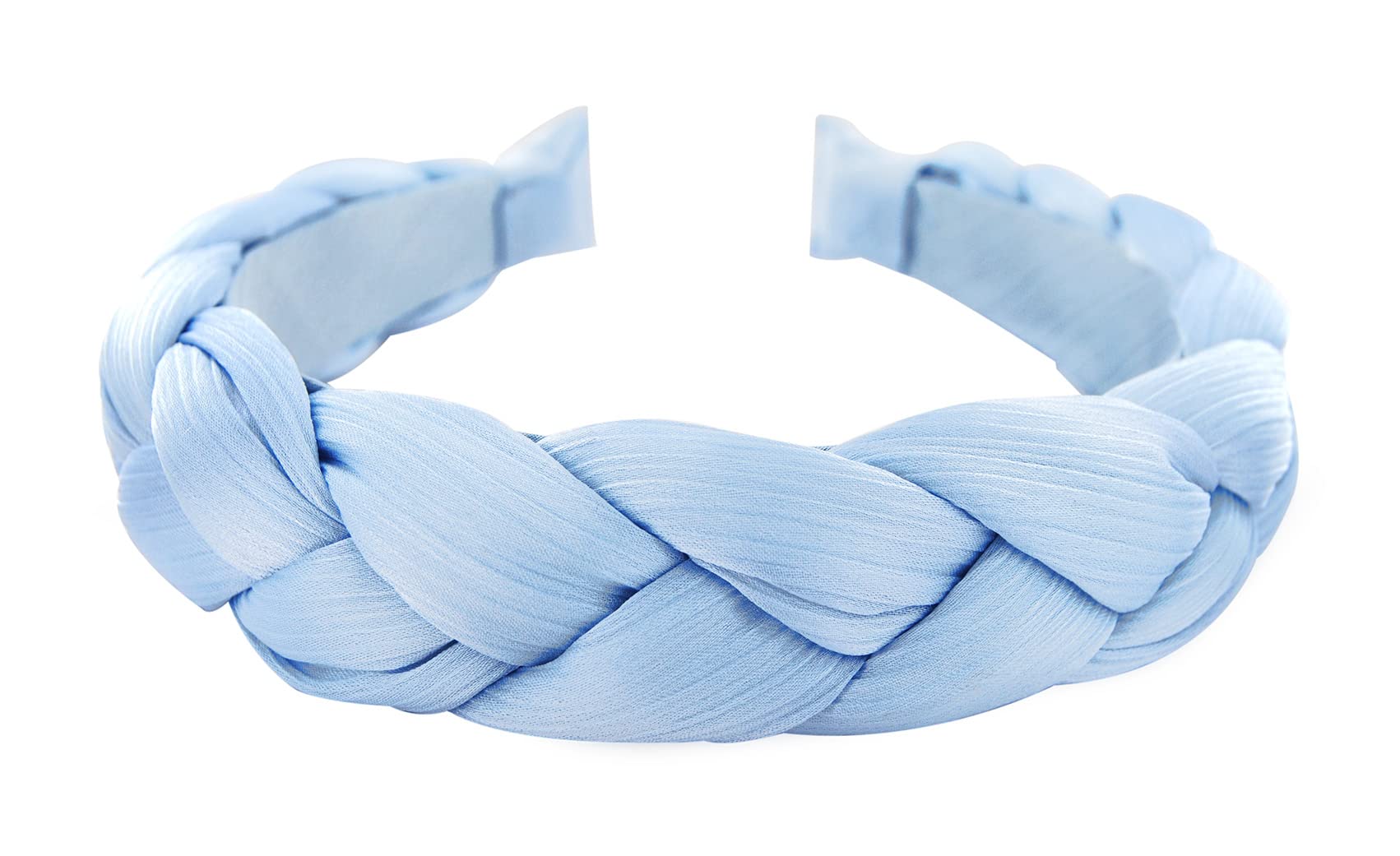 axy Headband with Braided Fabric in Candy Colours – Beautiful Women's Headband Hair Accessories Hair Band HRZ2 (Light Blue)