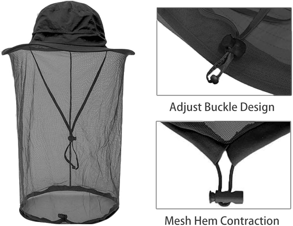 AYAMAYA Mosquito Head Net Hat, Quick Dry Bucket Sun Hat with Net Mesh for Men & Women - Image 4