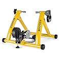 Bike Trainer, Magnetic Bicycle Stationary Stand for Indoor Exercise Riding, 26-29" & 700C Wheels, Quick Release Skewer & Front Wheel Riser Block Included