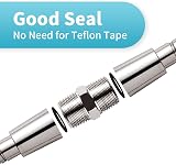 OFFO Shower Hose Connector G1/2 Stainless Steel Extension Fitting Silver view 3
