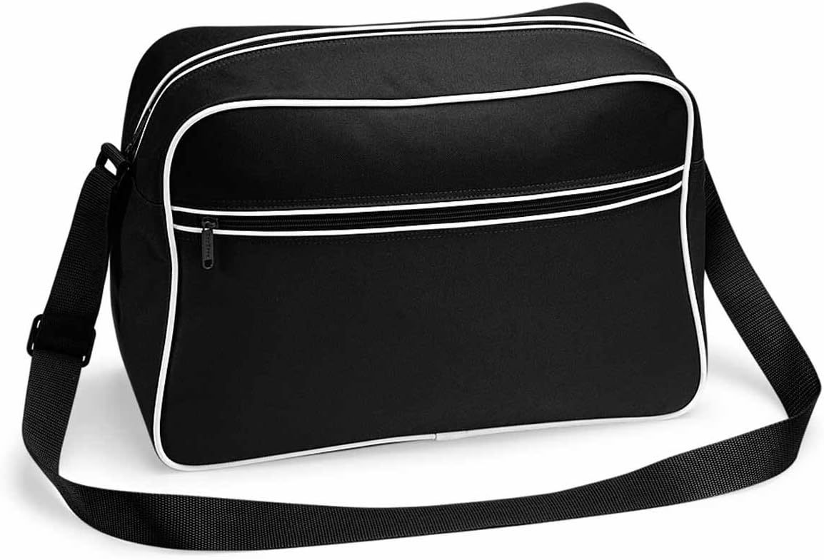 Bagbase retro Shoulder Bag in Black and White Amazon.co.uk Sports