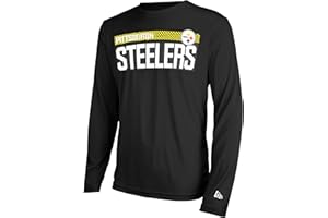 New Era NFL Men's Grids Dri-Tek Cool Heathered Grey Long Sleeve T-Shirt, Adult Football Tagless T-Shirt