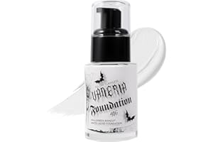 VANERIA White Foundation Liquid, Face Makeup Full Coverage Waterproof, Mixer Use or White Base for Goths, Vampires, Clowns. 3