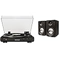Crosley T400D-BK Fully Automatic Bluetooth 2-Speed Turntable Record Player with S100A Stereo Speakers, Black