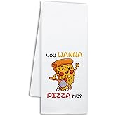 NAHMAKNE Funny Pizza Baking Kitchen Towels, You Wanna Pizza Me, Decorative Dish Towels for Kitchen Pizzeria, Baking Cooking Gifts for Women Men, Sweet Housewarming Gifts for Bake Lover Chef Friend