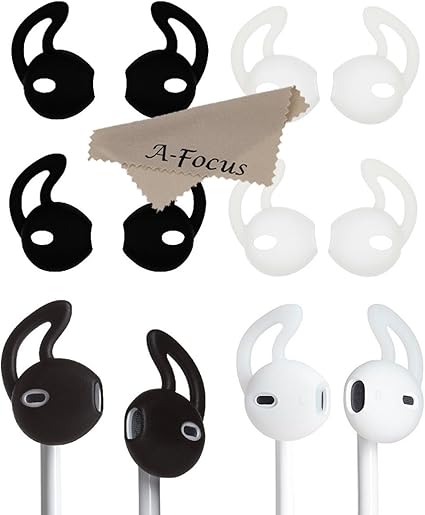 Amazon A Focus Earpods カバー Apple イヤホン Earpods 専用 イヤホン イヤーパッド シリコン製イヤホンカバー 軽量 薄い スポーツ型 6ペア入り ホワイトとブラック それぞれ 3ペア A Focus イヤーピース